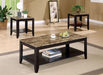 Coaster Furniture - Transitional Walnut Occasional Table Set - 700155 - GreatFurnitureDeal