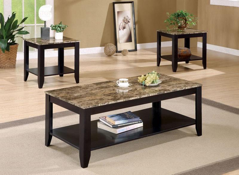 Coaster Furniture - Transitional Walnut Occasional Table Set - 700155 - GreatFurnitureDeal