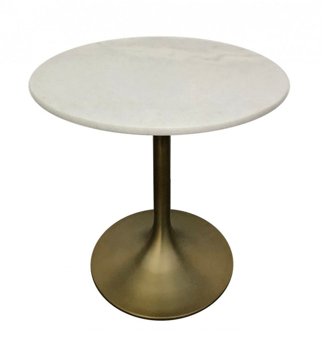 VIG Furniture - Modrest Collins - Glam White Marble & Gold End Table - VGGMM-ET-1089A - GreatFurnitureDeal