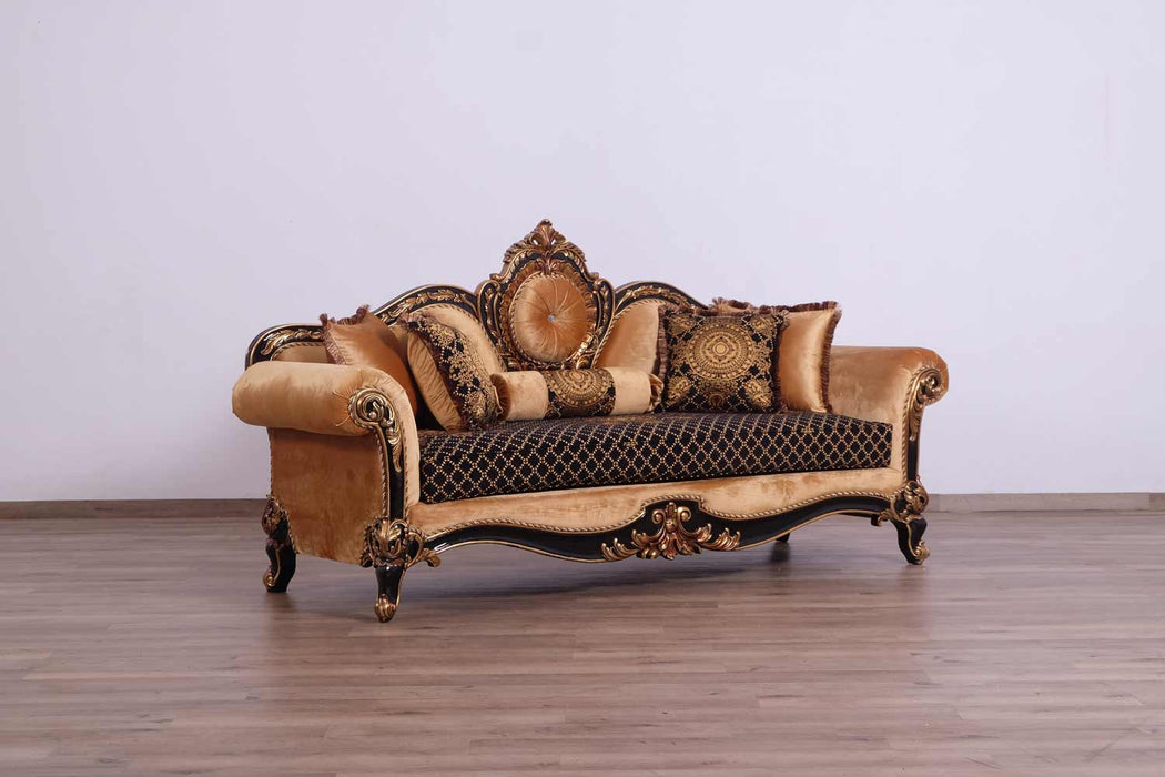 European Furniture - Raffaello 3 Piece Living Room Set in Black Gold - 41024-3SET - GreatFurnitureDeal