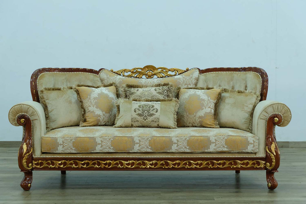 European Furniture - Fantasia II 4 Piece Living Room Set in Gold-Brown - 40019-4SET - GreatFurnitureDeal