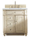 James Martin Furniture - Bristol 30" Single Vanity, Vintage Vanilla, w/ 3 CM Ethereal Noctis Quartz Top - 157-V30-VV-3ENC - GreatFurnitureDeal
