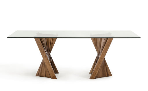 Vig Furniture - Modrest Corbin Modern Walnut & Glass Dining Table - VGCSDT-1571 - GreatFurnitureDeal