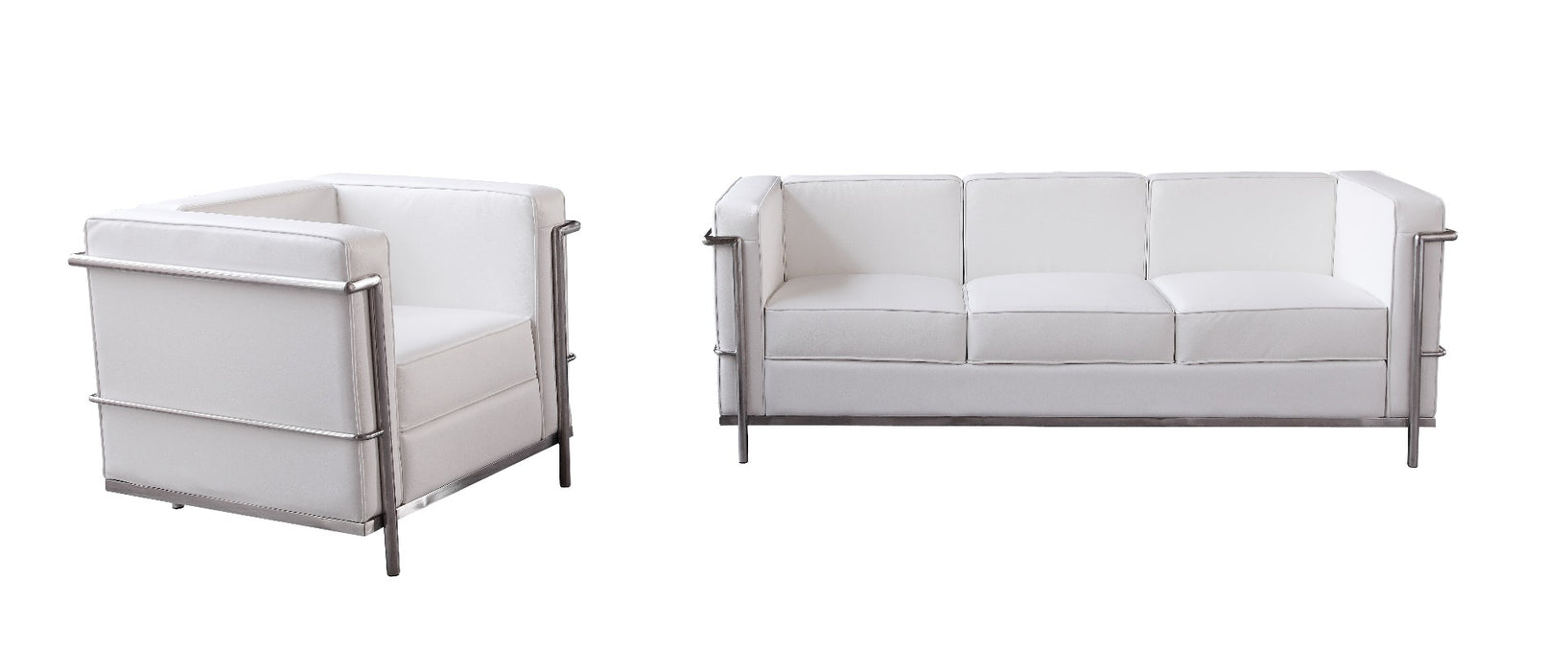 J&M Furniture - Cour Italian Leather Sofa in White - 176551-S-W