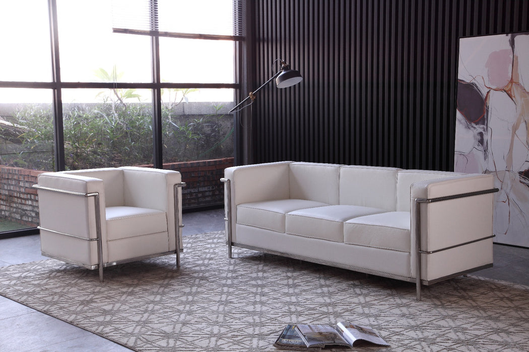 J&M Furniture - Cour Italian Leather Sofa in White - 176551-S-W