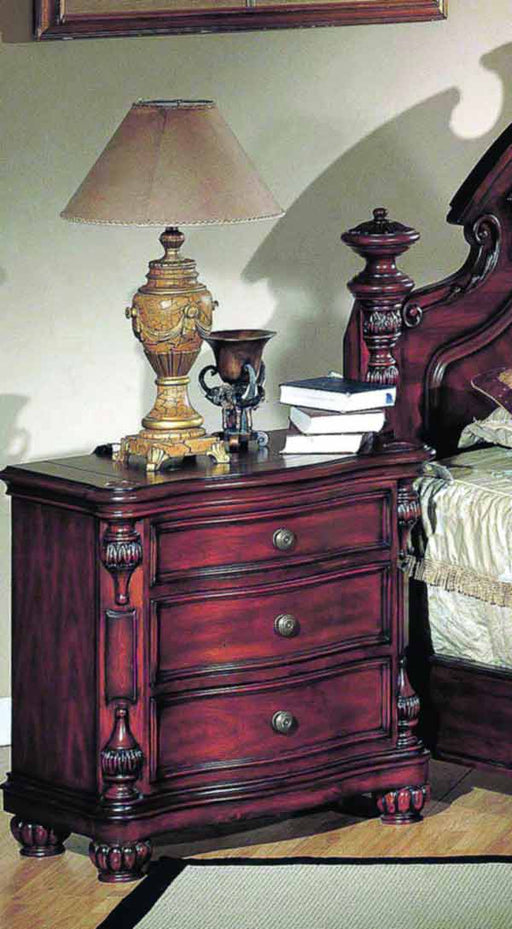 Myco Furniture - Corina 3 Drawer Nightstand In Dark Cherry - CR1000N - GreatFurnitureDeal