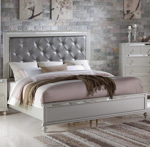 Myco Furniture - Christopher Mirrored Queen Bed in Silver - CR450Q - GreatFurnitureDeal