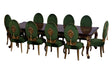 European Furniture - Luxor 9 Piece Luxury Dining Table Set in Green & Light Gold - 68582-68582EM-9SET - GreatFurnitureDeal