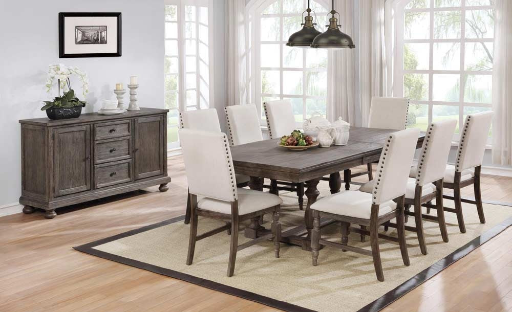 Myco Furniture - Crestwood 7 Piece Dining Table Set in Antiqued Gray Oak - CR670-T-7SET