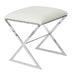 Worlds Away - X Side Stool with Upholstered Cream Ostrich Top In Nickel Plated - X SIDE NUO