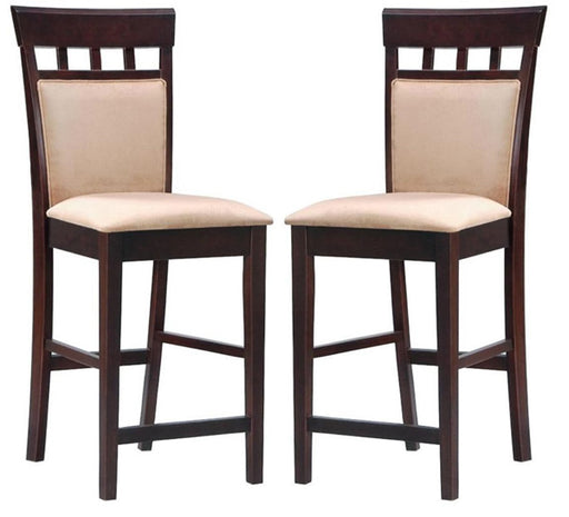 Coaster Furniture - Rich Cappuccino Counter Height Stool w-Upholstered Back Set of 2 - 100219 - GreatFurnitureDeal