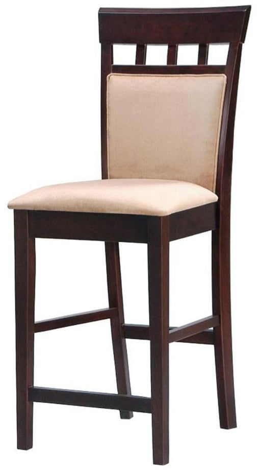 Coaster Furniture - Rich Cappuccino Counter Height Stool w/Upholstered Back Set of 2 - 100219