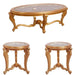 European Furniture - Veronica II Luxury End Table in Antique Walnut and Antique Dark Gold leaf - 47078-ET - GreatFurnitureDeal