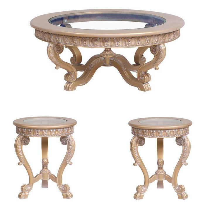 European Furniture - Valentina Luxury Coffee Table in Dark Champagne - 45001-CT - GreatFurnitureDeal