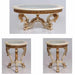 European Furniture - Angelica 3 Piece Luxury Occasional Table Set in Beige and Antique Dark Gold Leaf - 4535-CT-ET