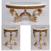 European Furniture - Veronica 3 Piece Luxury Occasional Table Set in Antique Beige and Antique Dark Gold leaf - 47075-CT-ET