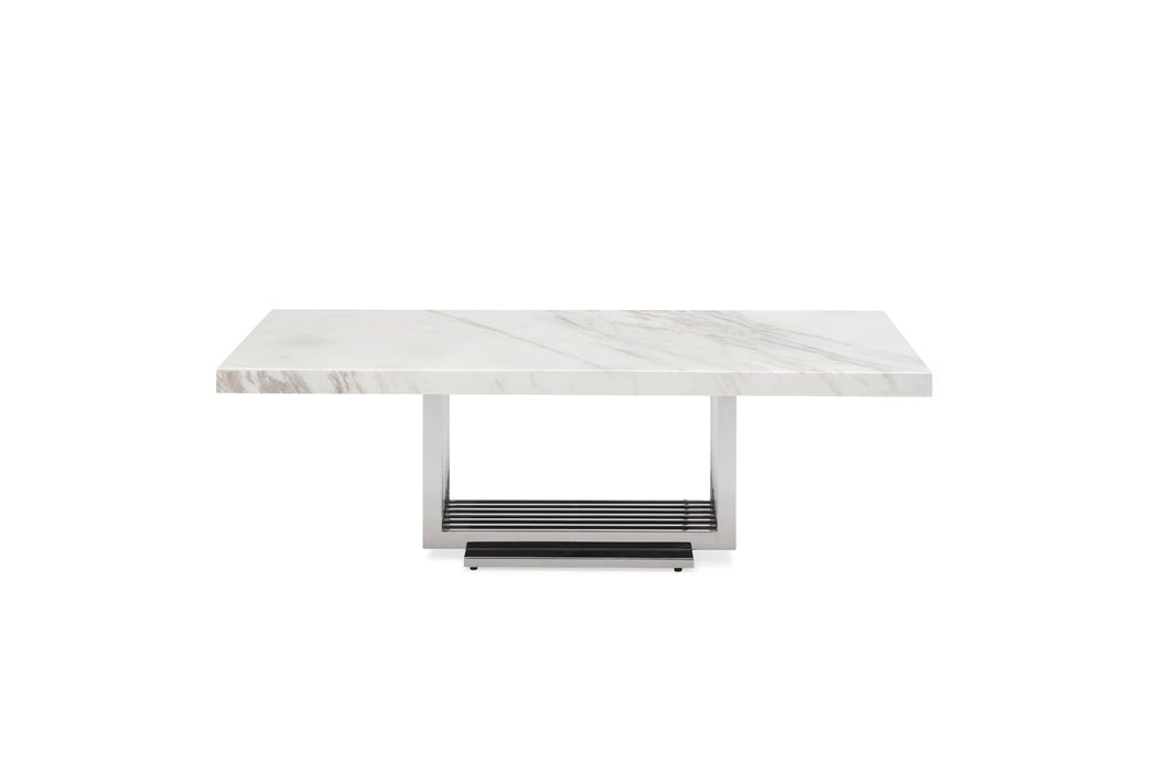 VIG Furniture - Modrest Kingsley Modern Marble & Stainless Steel Coffee Table - VGVCCT8933-STL - GreatFurnitureDeal