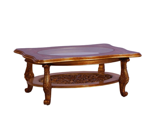 European Furniture - Modigliani Luxury Coffee Table in Red and Gold - 31058-CT