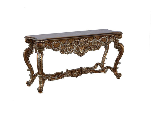 European Furniture - Saint Germain Luxury Console Table in Light Gold & Antique Silver - 35550-ST