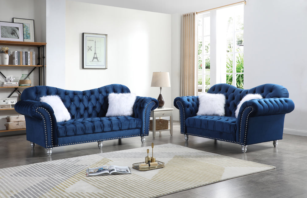 Myco Furniture - Covert Loveseat in Blue - CV3035-L