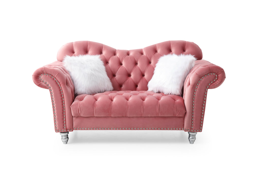 Myco Furniture - Covert 2 Piece Sofa Set in Pink - CV3037-S-2SET