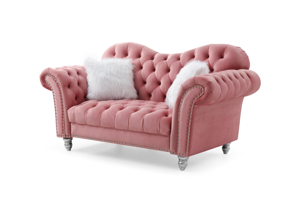 Myco Furniture - Covert 2 Piece Sofa Set in Pink - CV3037-S-2SET - GreatFurnitureDeal