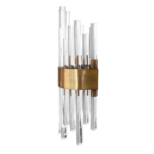 Worlds Away - Acrylic Rod Sconce With Antique Brass Band - NATASHA ABR - GreatFurnitureDeal