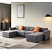 GFD Home - Modular U Shape Sectional Fabric Sofa (Grey) - GreatFurnitureDeal