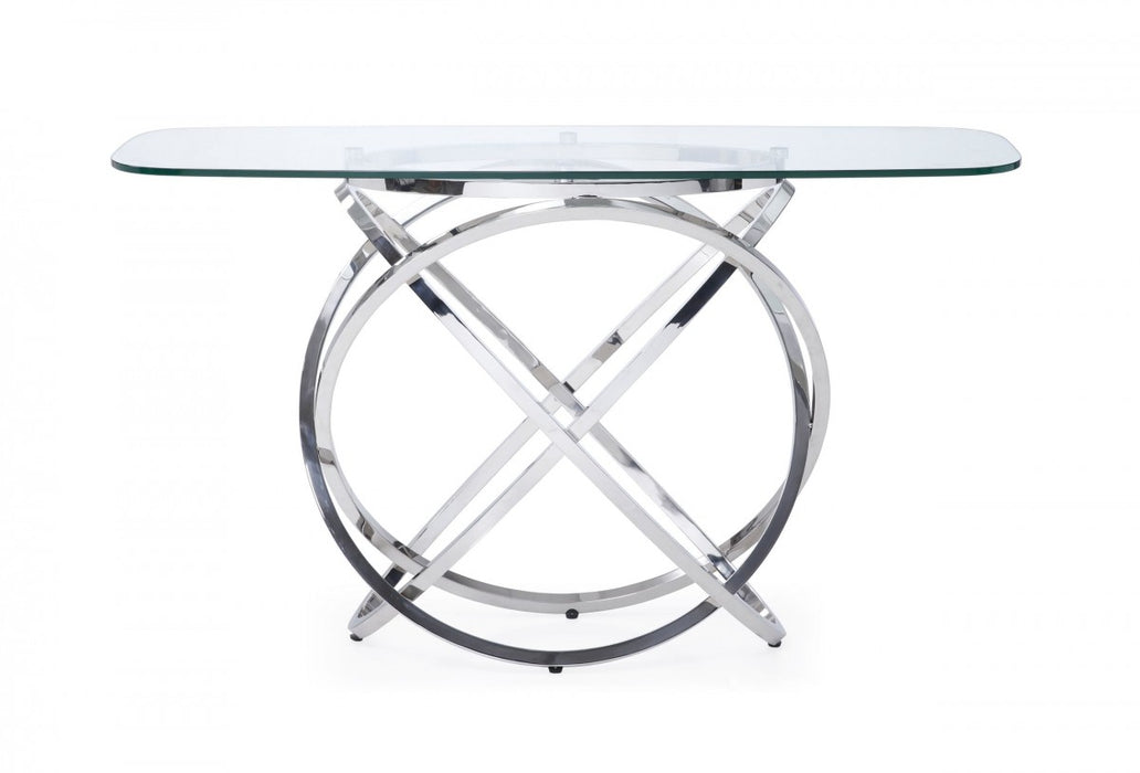 VIG Furniture - Modrest Tulare - Modern Glass & Stainless Steel Console Table - VGVCK829-CONS