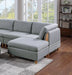 GFD Home - Living Room Furniture 8pc Sectional Sofa Set Light Grey Dorris Fabric Couch 3x Wedges 3x Armless Chair And 2x Ottomans - GreatFurnitureDeal