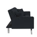 GFD Home - Modern Velvet Sofa Couch Bed with Armrests and 2 Pillows for Living Room and Bedroom .(BLACK) - GreatFurnitureDeal