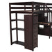 GFD Home - Twin size Loft Bed with Storage Drawers ,Desk and Stairs, Wooden Loft Bed with Shelves - Espresso - GreatFurnitureDeal