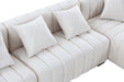 GFD Home - L-Shape Sectional Sofa with Deep Tufted Velvet Upholstered Right Chaise Modular Sofa  beige - GreatFurnitureDeal