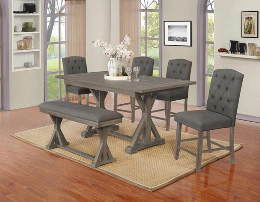 Mariano Furniture - D304-6 Piece Counter Height Set in Gray - BQD304-CH6 - GreatFurnitureDeal