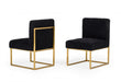 GFD Home - Modrest Garvin Glam Black and Gold Fabric Accent Chair (Set of 2) - GreatFurnitureDeal