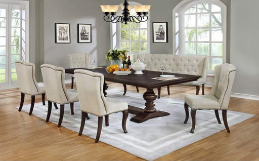 Mariano Furniture - D35 Cappuccino 7 Piece Dining Table Set - BQ-D35D7