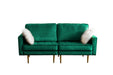 GFD Home - Theo Green Velvet Sofa Loveseat Chair Living Room Set with Pillows - GreatFurnitureDeal