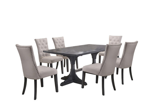 Mariano Furniture - D44D7-7 Piece Dining Table Set in Gray - BQD44D7 - GreatFurnitureDeal