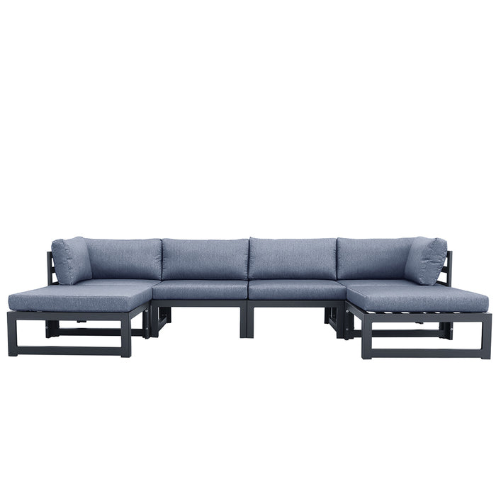 GFD Home - Outdoor sofa 4 pieces+2 ottomans - GreatFurnitureDeal