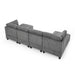 GFD Home - U shape Modular Sectional Sofa，DIY Combination，includes Two Single Chair ，Two Corner and Two Ottoman，Grey Chenille - GreatFurnitureDeal