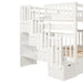 GFD Home - Full Over Full Bunk Bed with Shelves and 6 Storage Drawers, White(Old SKU：LP000046AAK) - GreatFurnitureDeal