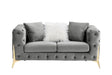 GFD Home - grey velvet sofa - GreatFurnitureDeal