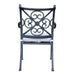 GFD Home - Outdoor Aluminum 7-Piece Round Dining Set With 6 Arm Chairs, Blue - GreatFurnitureDeal