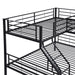 GFD Home - Twin over Full Bunk Bed with a Twin Size Loft Bed attached, with a Desk, Metal, Black(OLD SKU:SM000606AAB-1) - GreatFurnitureDeal