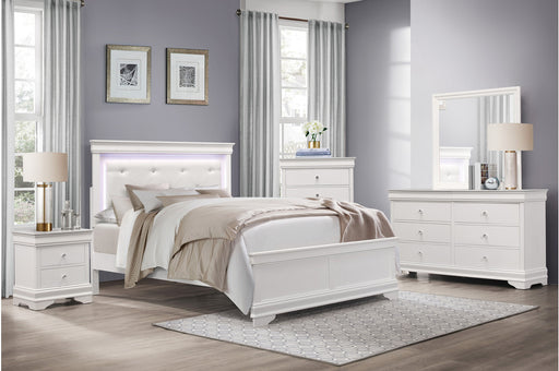 Homelegance - Lana 6 Piece California King Bedroom Set in White - 1556WK-1CK-6SET - GreatFurnitureDeal