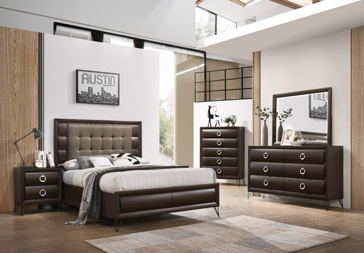 Acme Furniture - Tablita 5 Piece Eastern King Bedroom Set in Dark Merlot - 27457EK-5SET - GreatFurnitureDeal