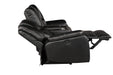 GFD Home - Hong Kong 2 Piece Power Reclining Sofa Set made with Faux Leather in Black - GreatFurnitureDeal