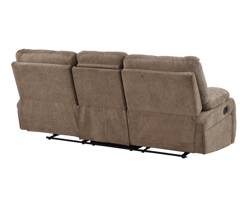 GFD Home - Ohio Manual Recliner 3Pc Living Room Set Made With Chenille Upholstery in Brown - GreatFurnitureDeal