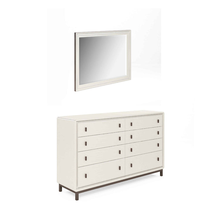 ART Furniture - Blanc 7 Piece Eastern King Upholstered Panel Bedroom Set in Alabaster - 289126-142-1017-7SET - GreatFurnitureDeal