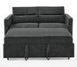 GFD Home - Loveseats Sofa Bed with Pull-out Bed，Adjsutable Back and Two Arm Pocket，Black （54.5“x33”x31.5“） - GreatFurnitureDeal